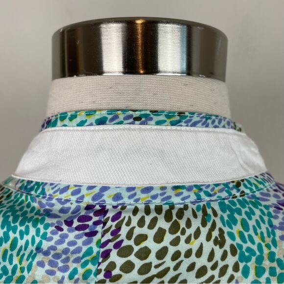 Peter Millar Purple Blue Abstract Print Long Sleeve Dress Medium - Picture 9 of 9